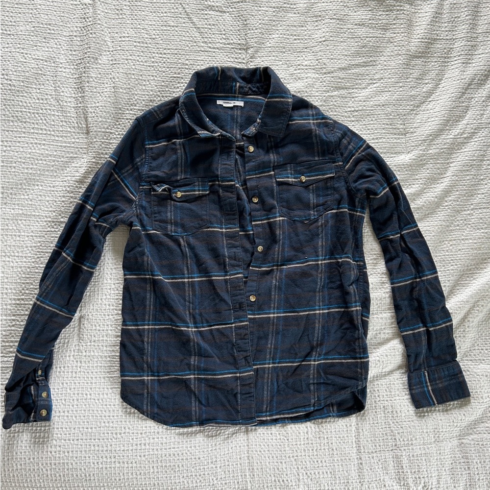 O'Neill Navy Plaid Button Up